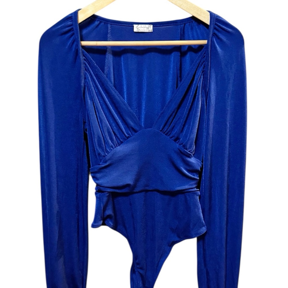 Free People Intimately Blue Long Sleeve Bodysuit XS - Picture 3 of 3